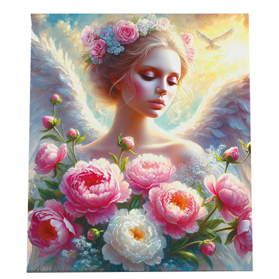 Алмазная мозаика Ангел с цветами Рыжий кот НД-1275 1